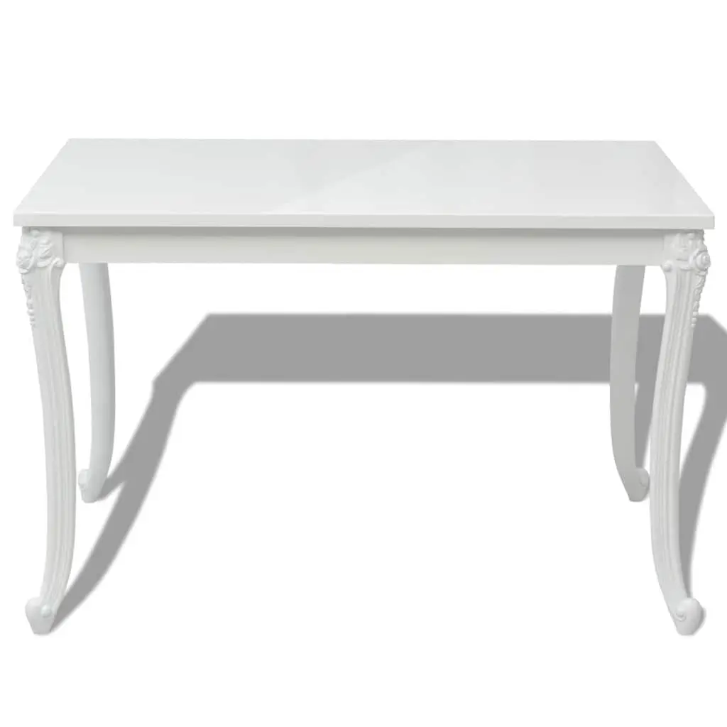 Dining Table High Gloss White 116x66x76 cm MDF Plastic