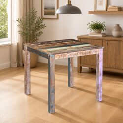 Antique-Style Dining Table in Solid Reclaimed Wood