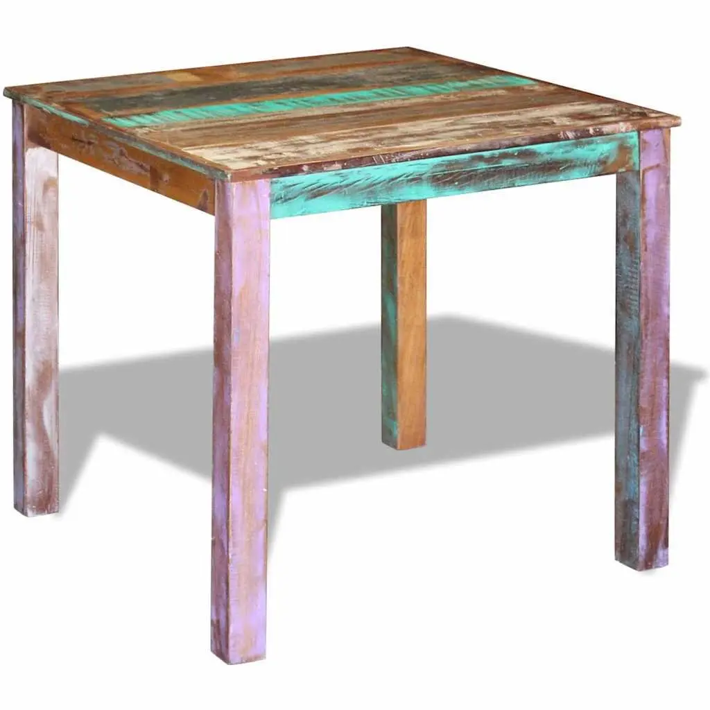 Dining Table Antique Style Compact Solid Reclaimed Wood