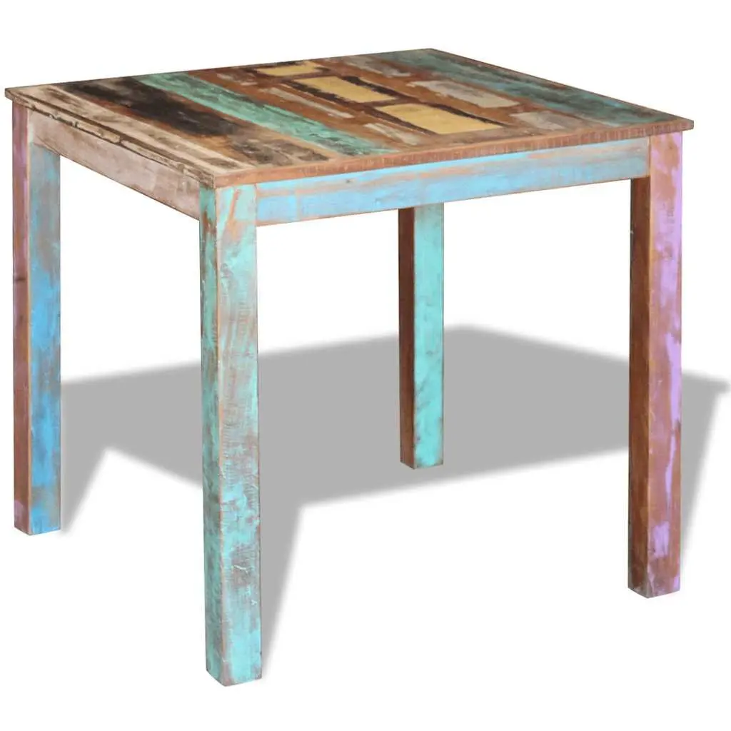 Dining Table Antique Style Compact Solid Reclaimed Wood