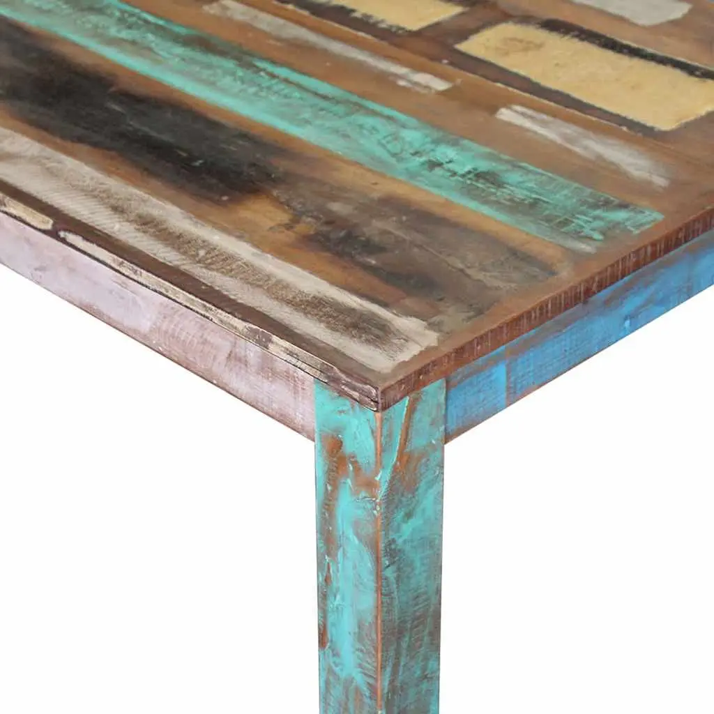 Dining Table Antique Style Compact Solid Reclaimed Wood