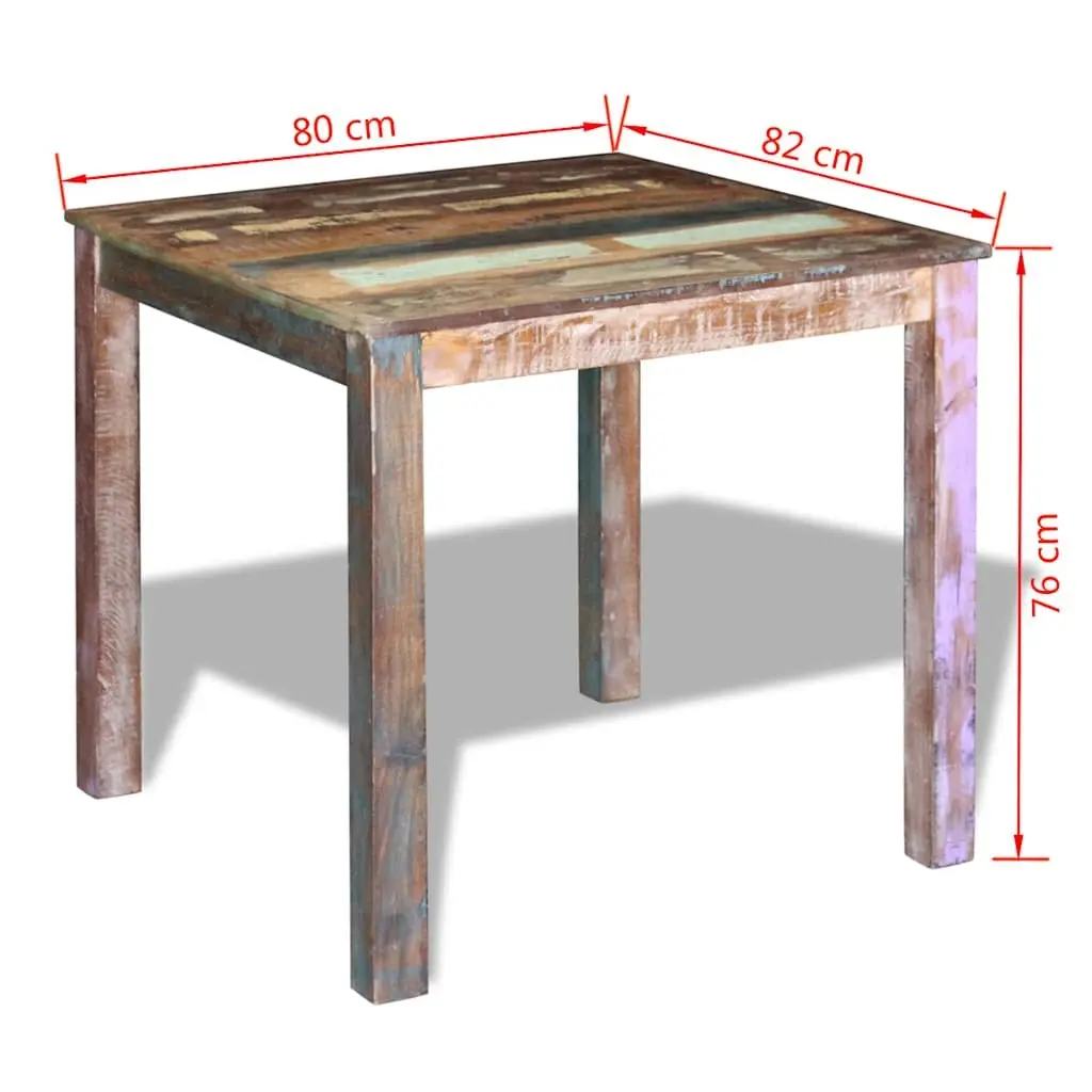 Dining Table Antique Style Compact Solid Reclaimed Wood