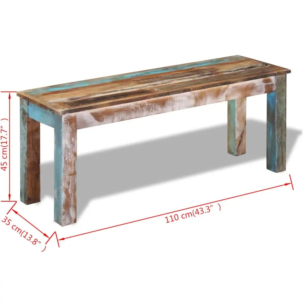 Handmade Vintage Antique Style Reclaimed Wood Bench