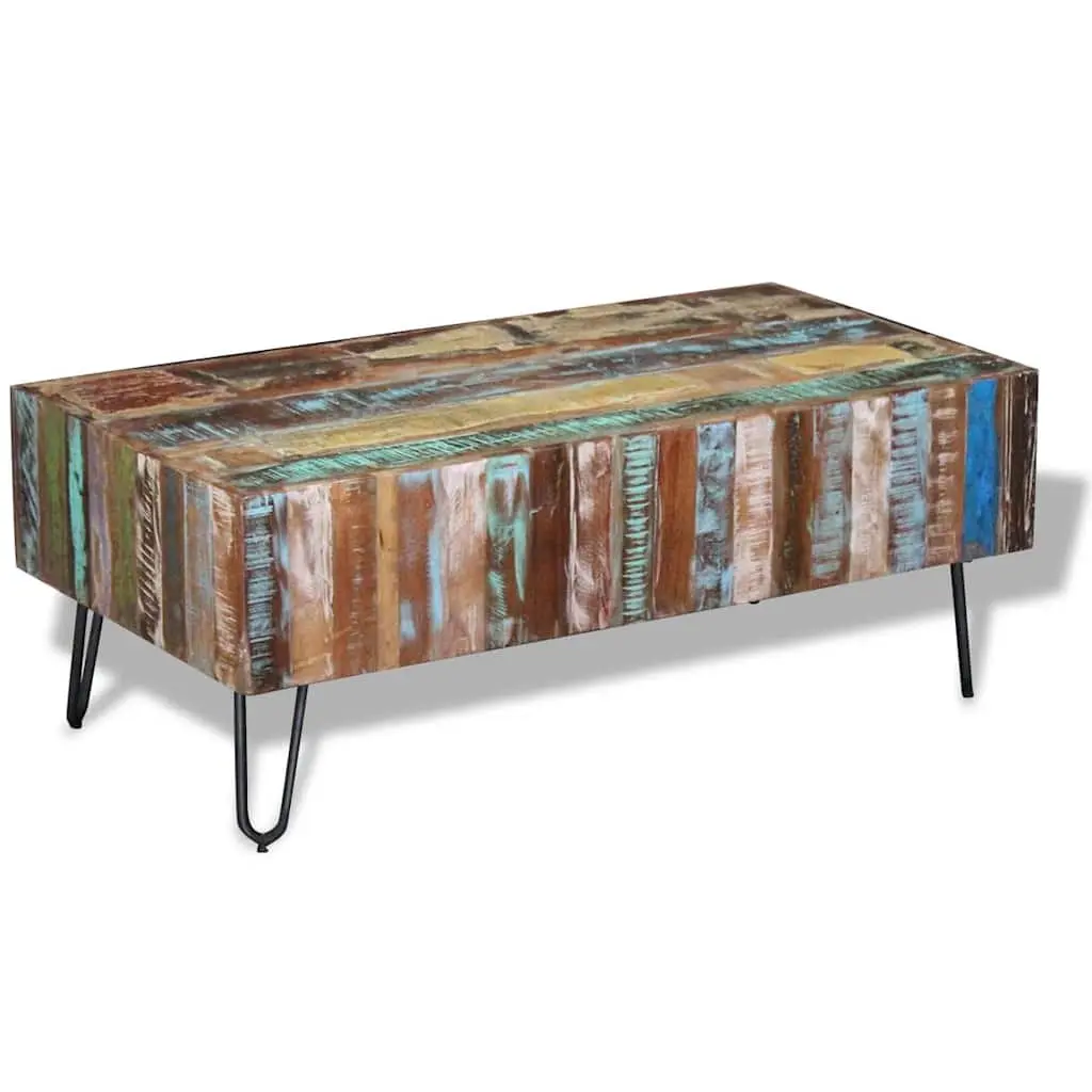 Coffee Table Solid Reclaimed Wood Living Room Accent Furniture Handmade Retro