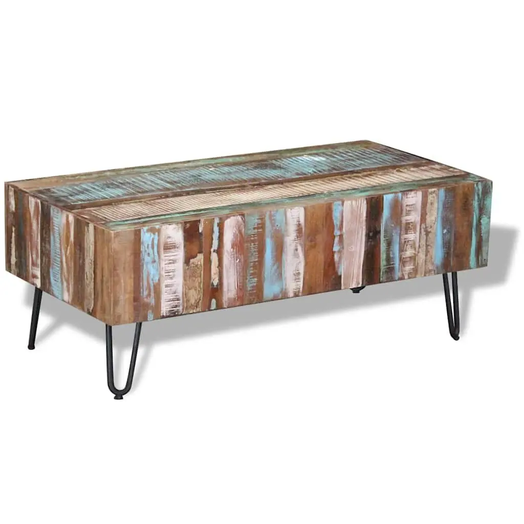 Coffee Table Solid Reclaimed Wood Living Room Accent Furniture Handmade Retro