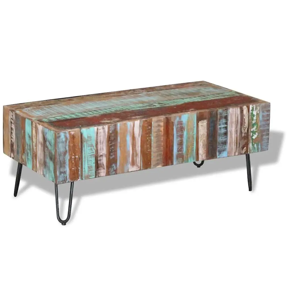 Coffee Table Solid Reclaimed Wood Living Room Accent Furniture Handmade Retro