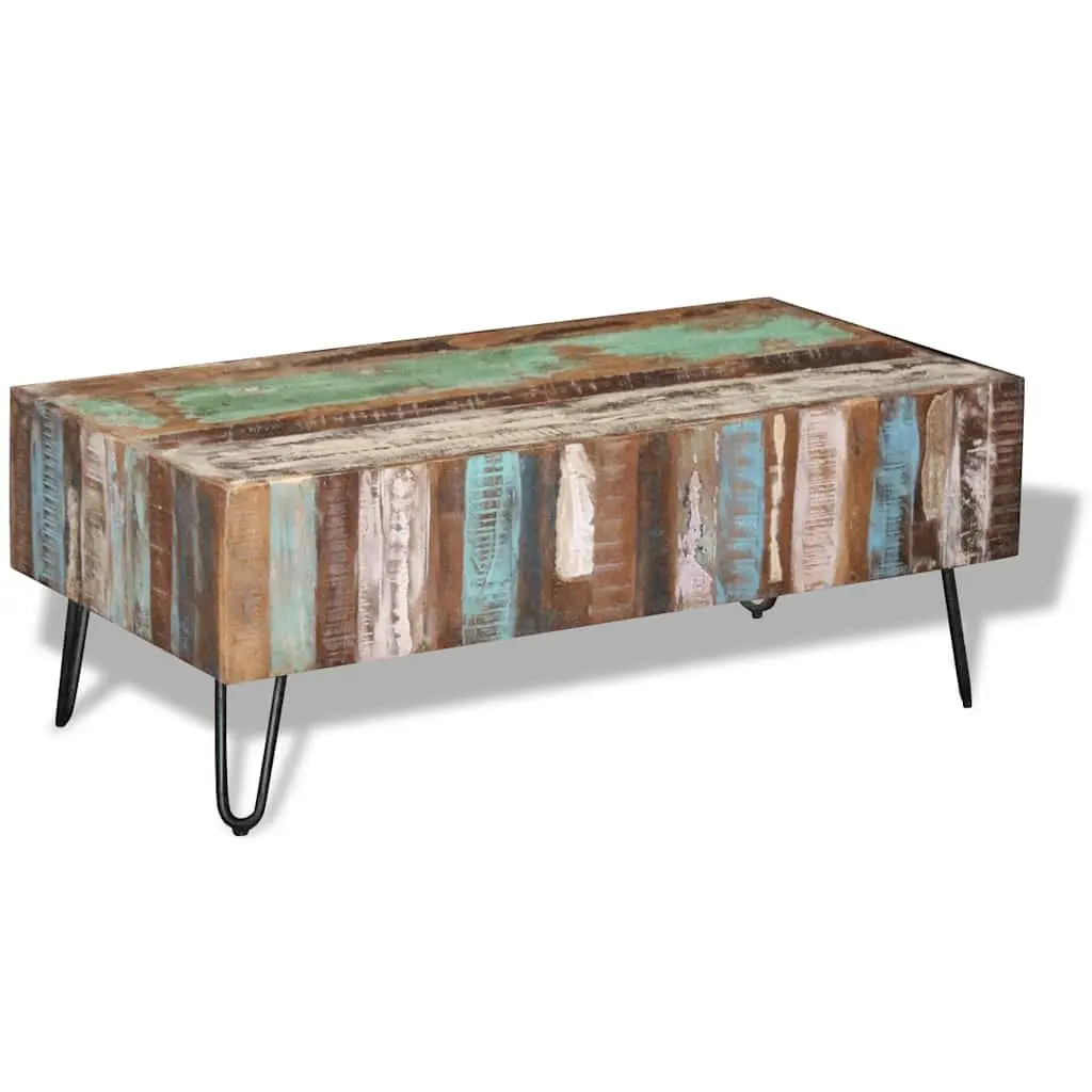 Coffee Table Solid Reclaimed Wood Living Room Accent Furniture Handmade Retro