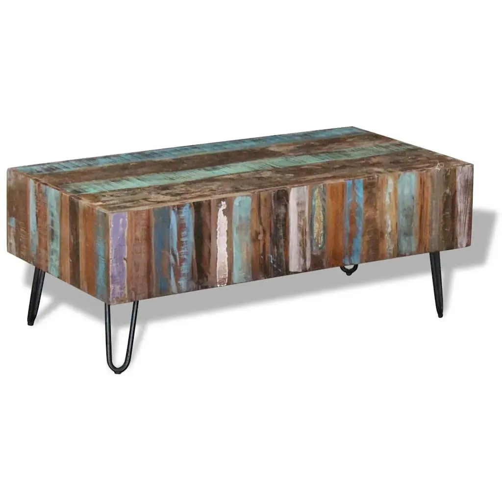 Coffee Table Solid Reclaimed Wood Living Room Accent Furniture Handmade Retro