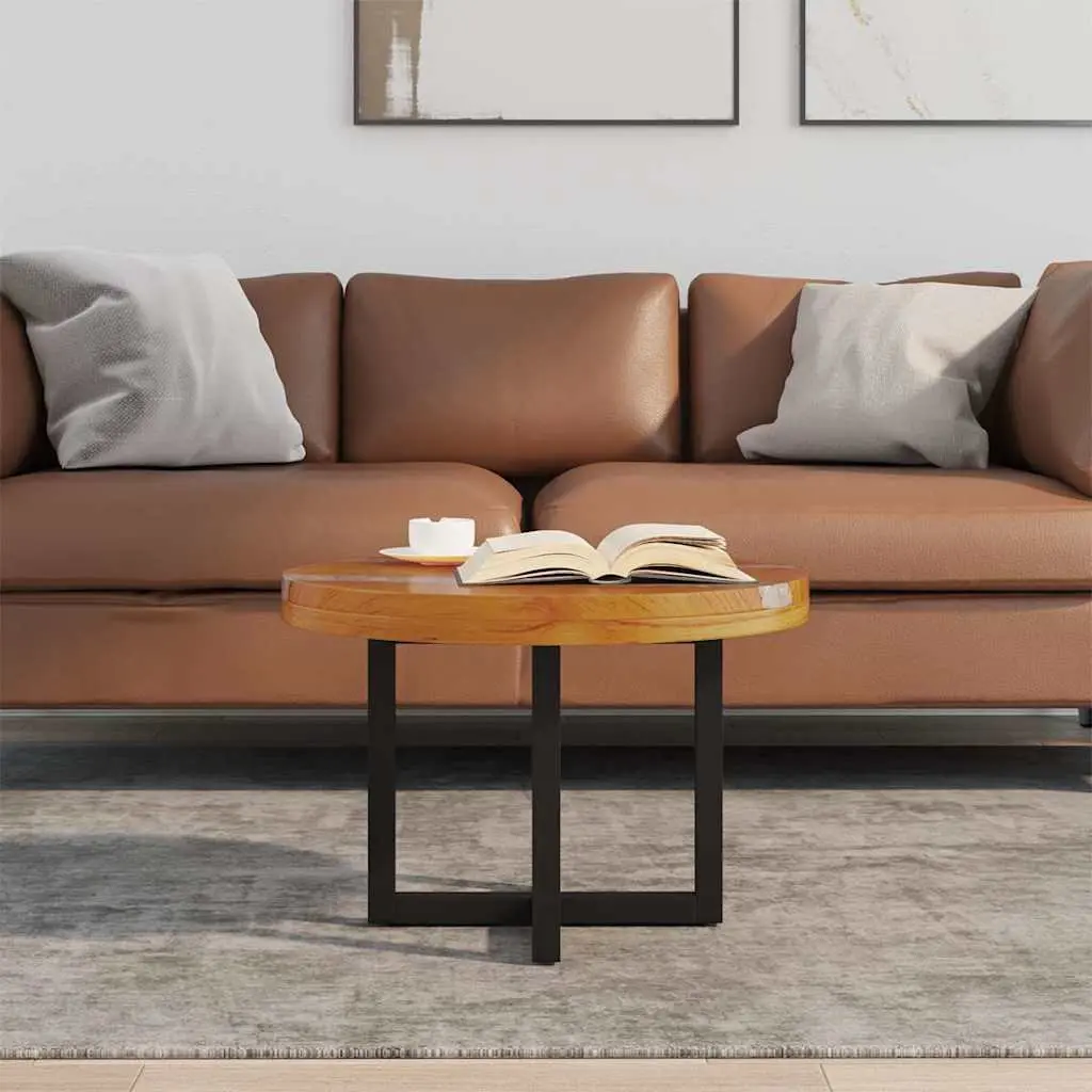 Round Coffee Table with Teak and Mango Wood
