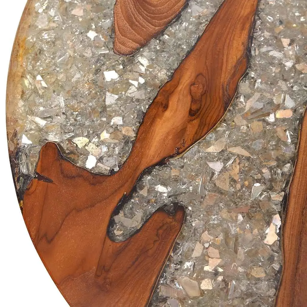 Round Coffee Table with Teak and Mango Wood