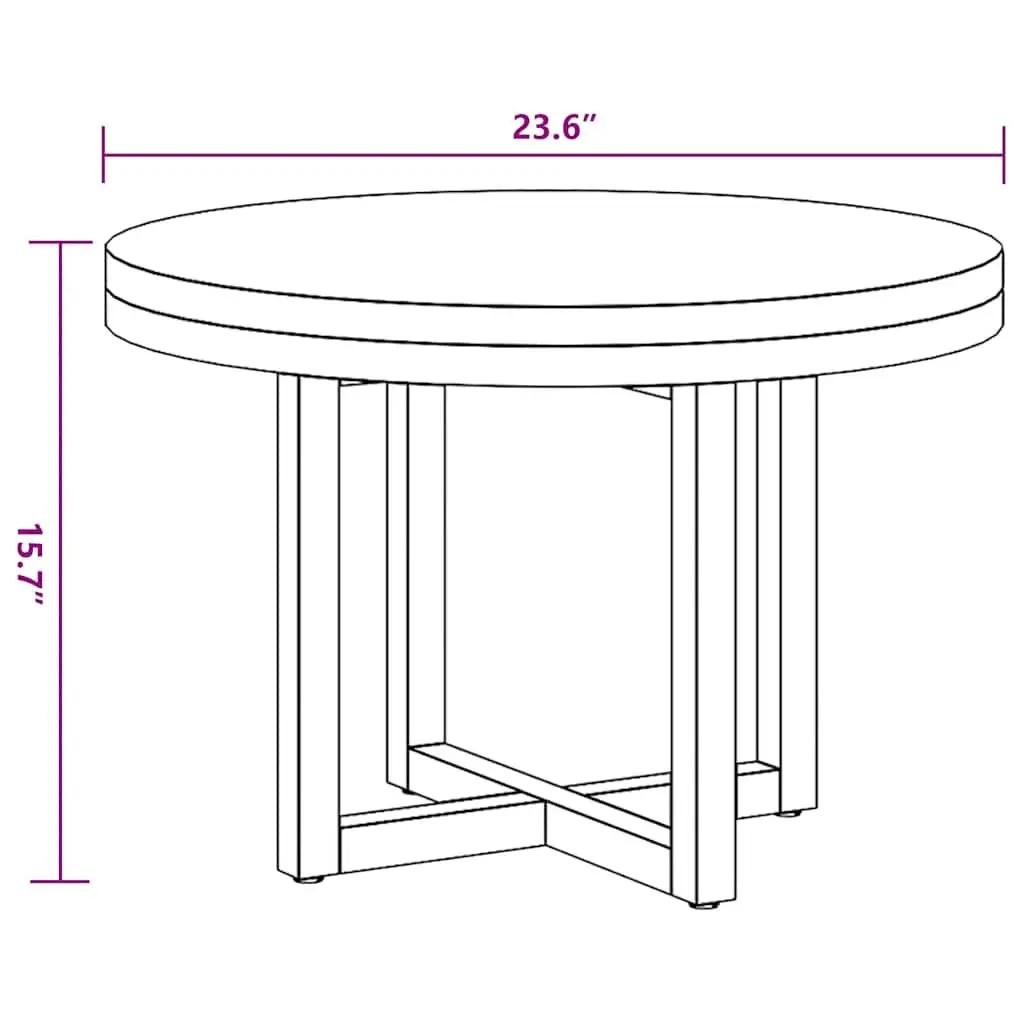 Round Coffee Table with Teak and Mango Wood