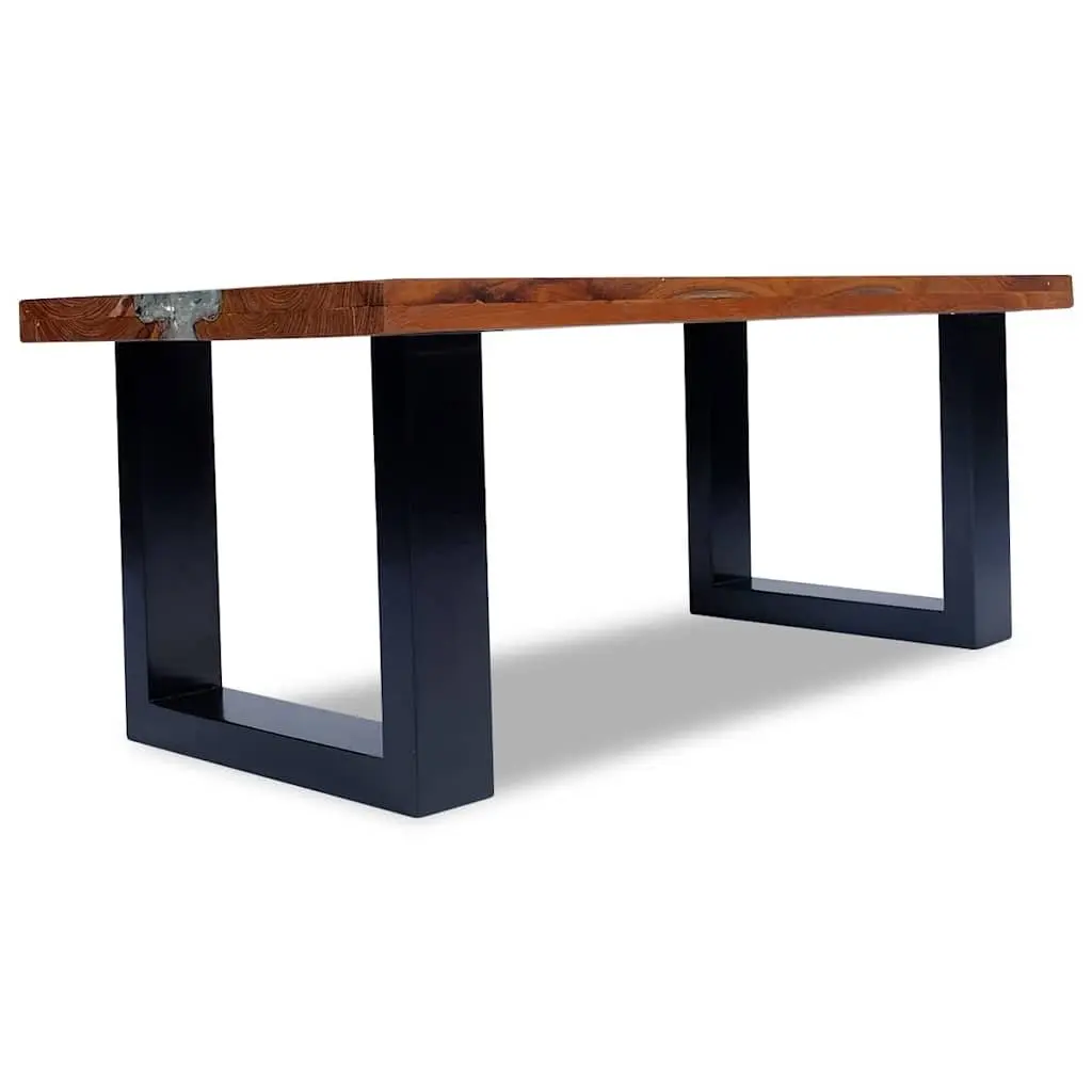 Coffee Table Rectangular Teak Mango Wood Resin 100x50cm