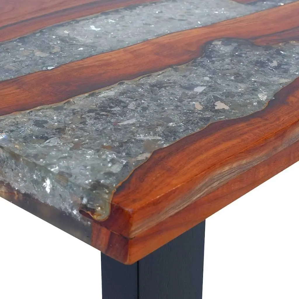 Coffee Table Rectangular Teak Mango Wood Resin 100x50cm