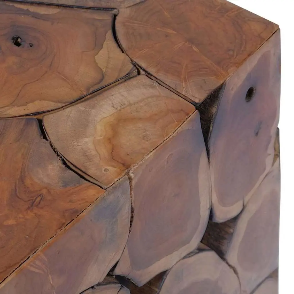 Handmade Brown Wooden Stool 40x40x45 cm