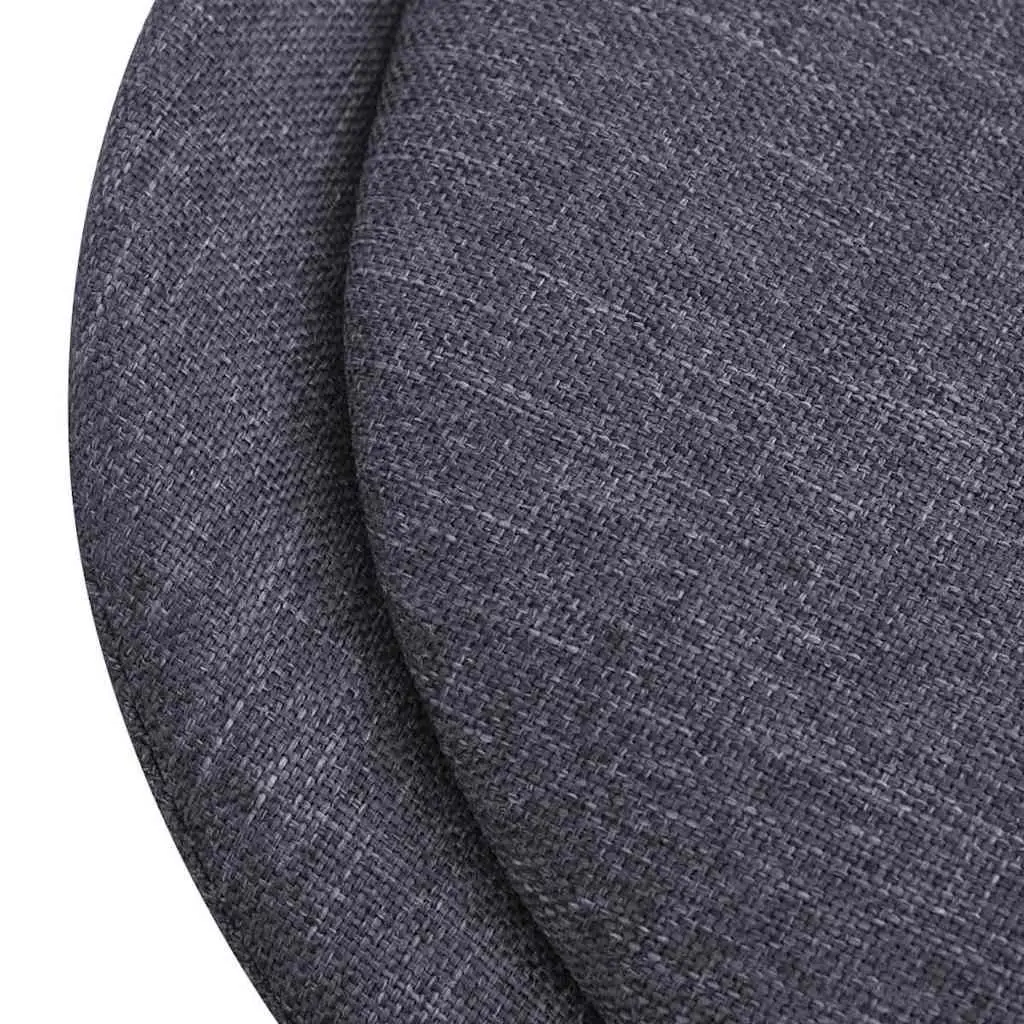 Dining Chairs 2 pcs Grey Fabric Retro Kitchen Seating Padded Seat Wooden Legs