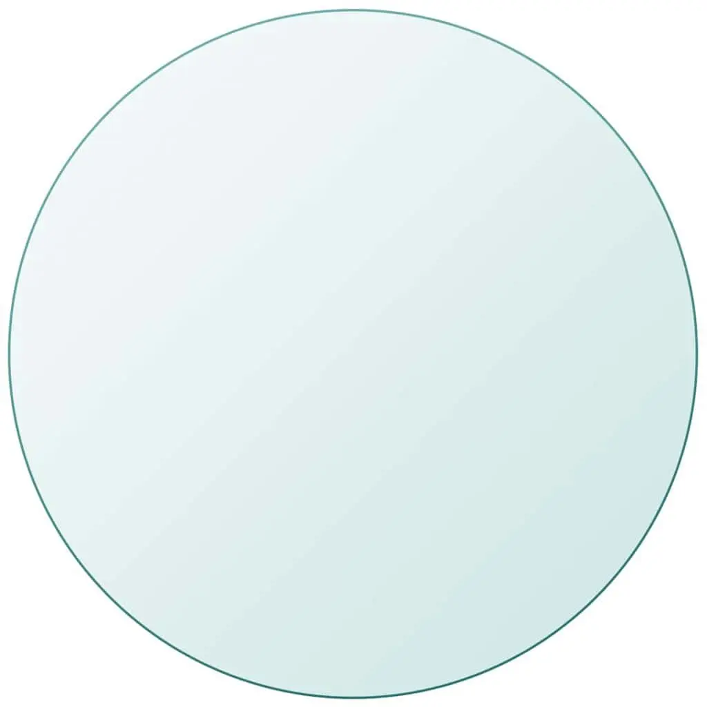 Round Tempered Glass Table Top 400mm Clear Tabletop