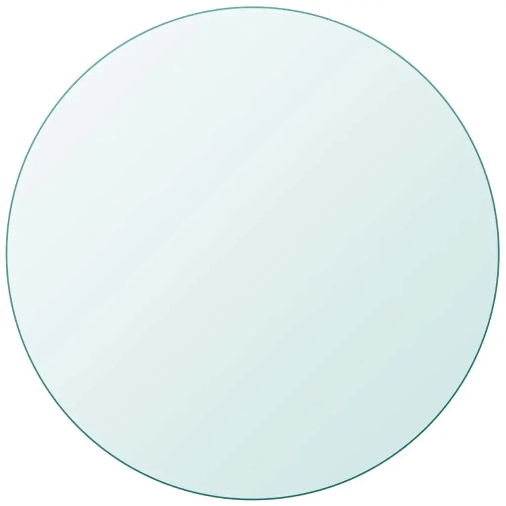 Round Tempered Glass Table Top 600mm Diameter Clear Transparent Surface