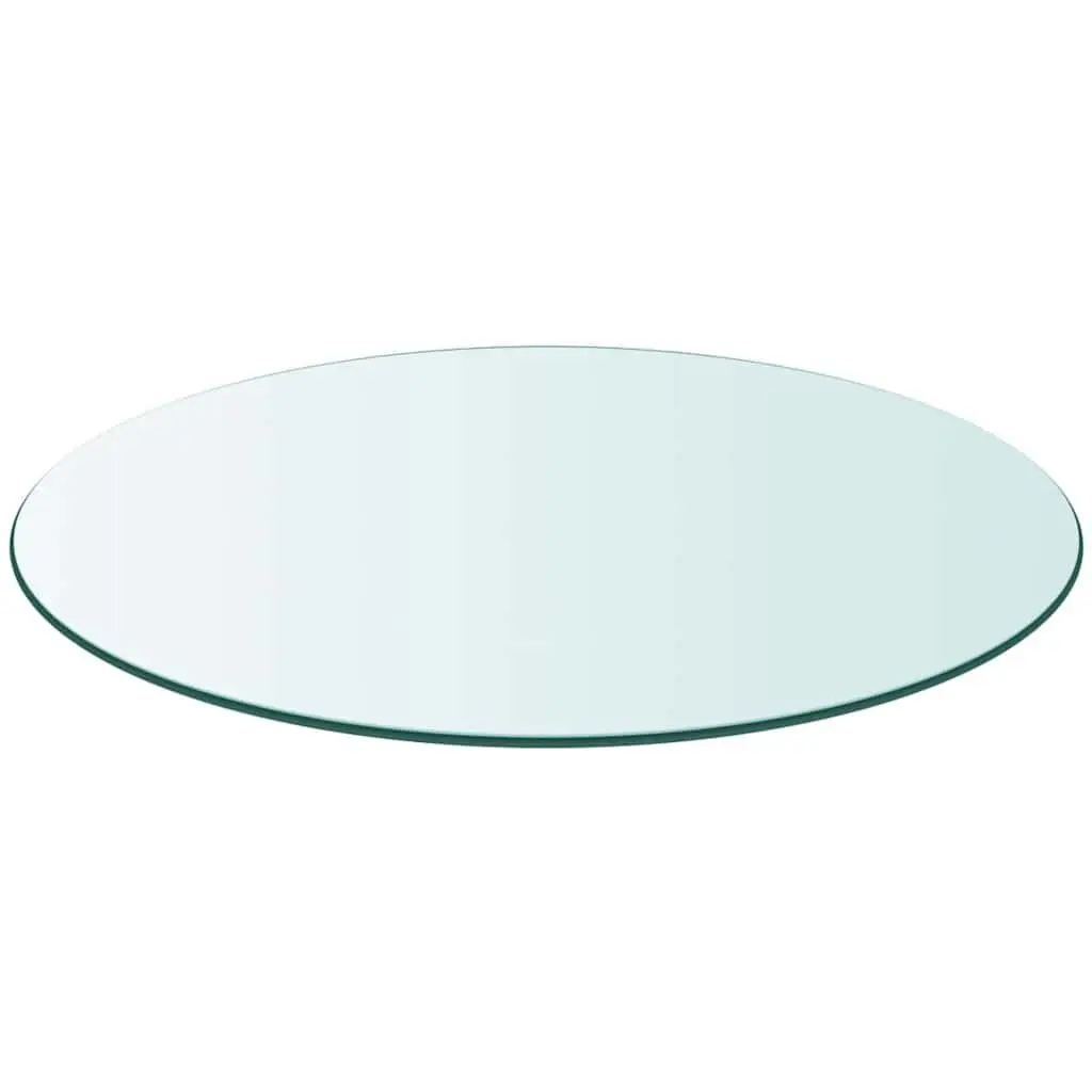 Round Tempered Glass Table Top 700mm Transparent Smooth Non-Porous Surface