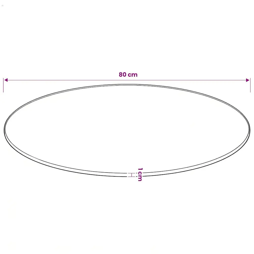 80cm Diameter Clear Transparent Round Table Top Tempered Glass Surface Protection