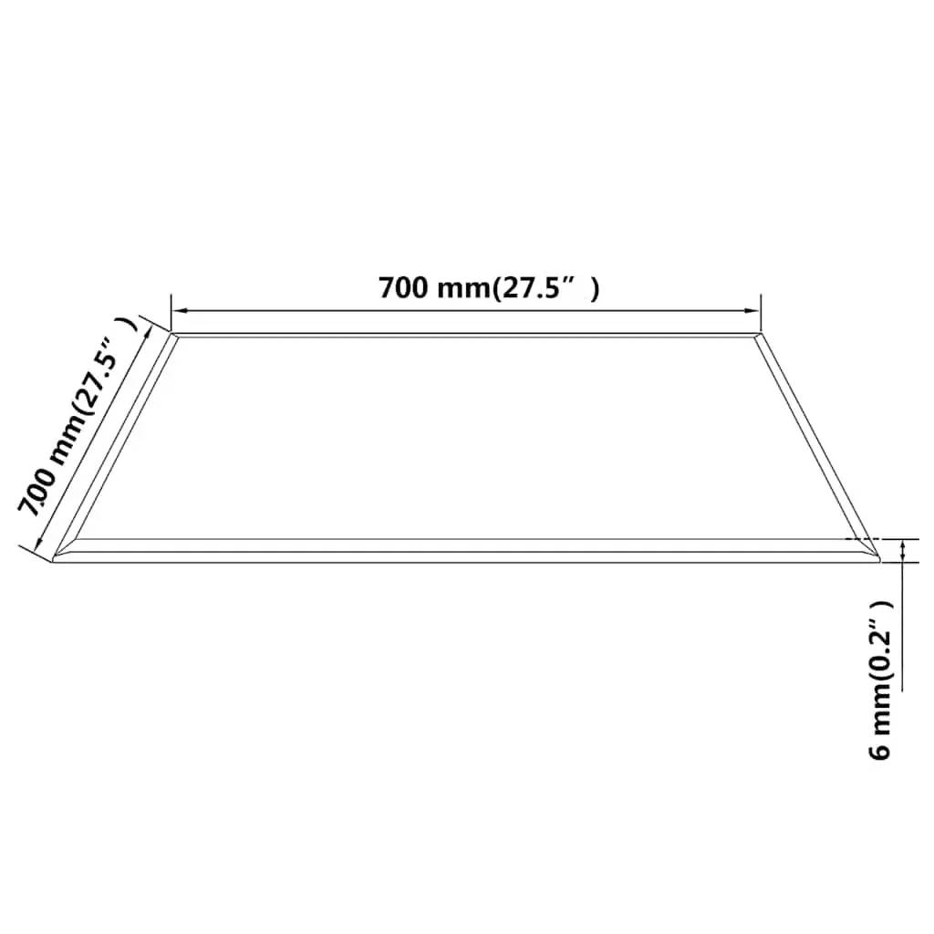 Square Tempered Glass Table Top 700x700mm Transparent for Dining Coffee Garden Furniture