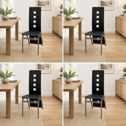 4-Piece Set of Contemporary Black Dining Chairs