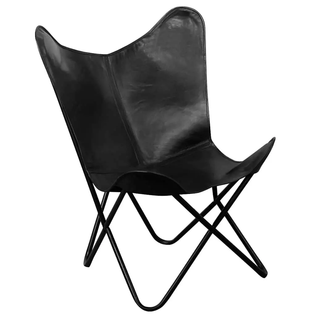 Vintage Butterfly Chair in Black Leather for Relaxation