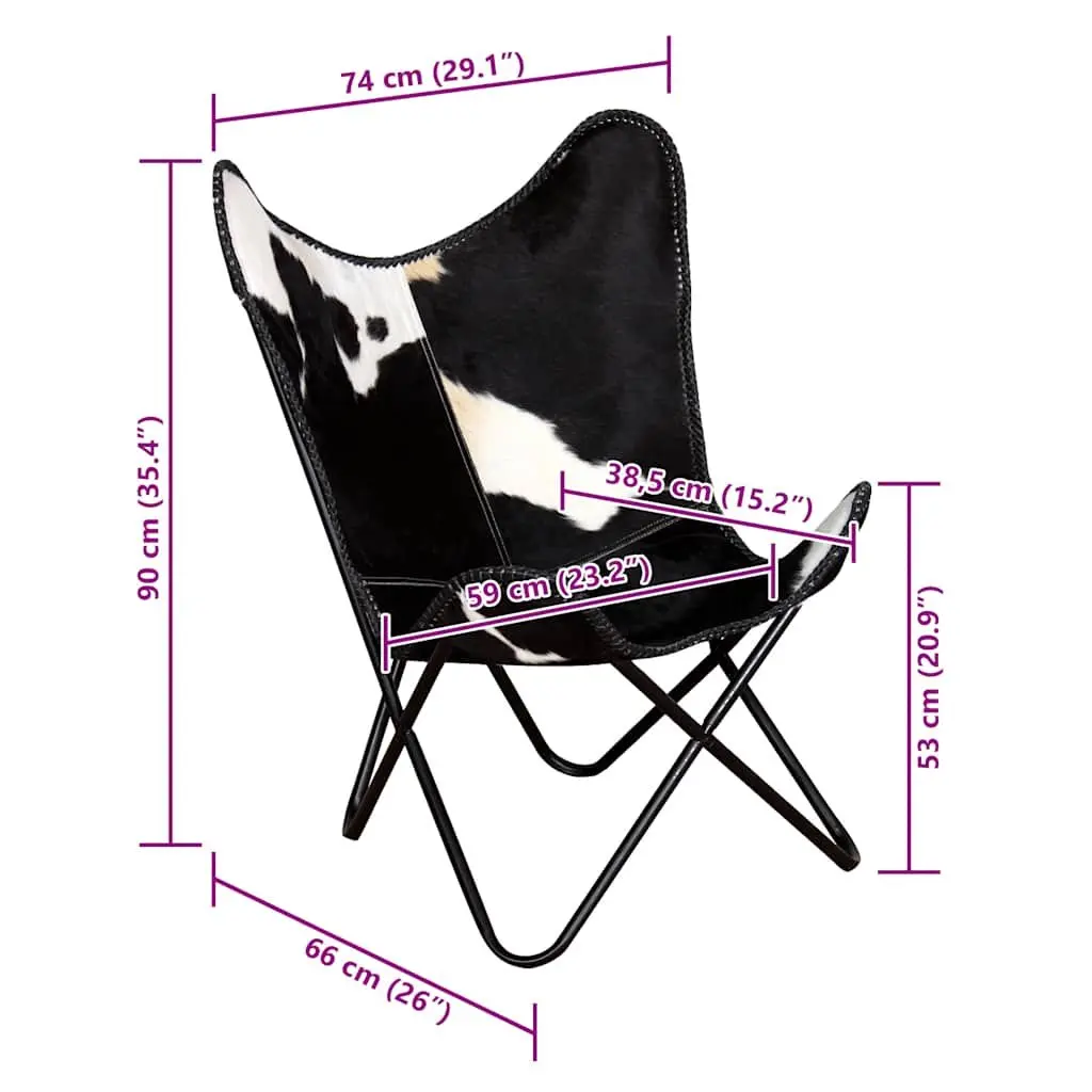 Vintage Butterfly Chair in Black Leather for Relaxation