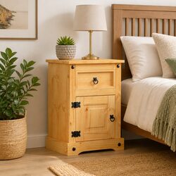 Mexican Pine Corona Style Brown Nightstand
