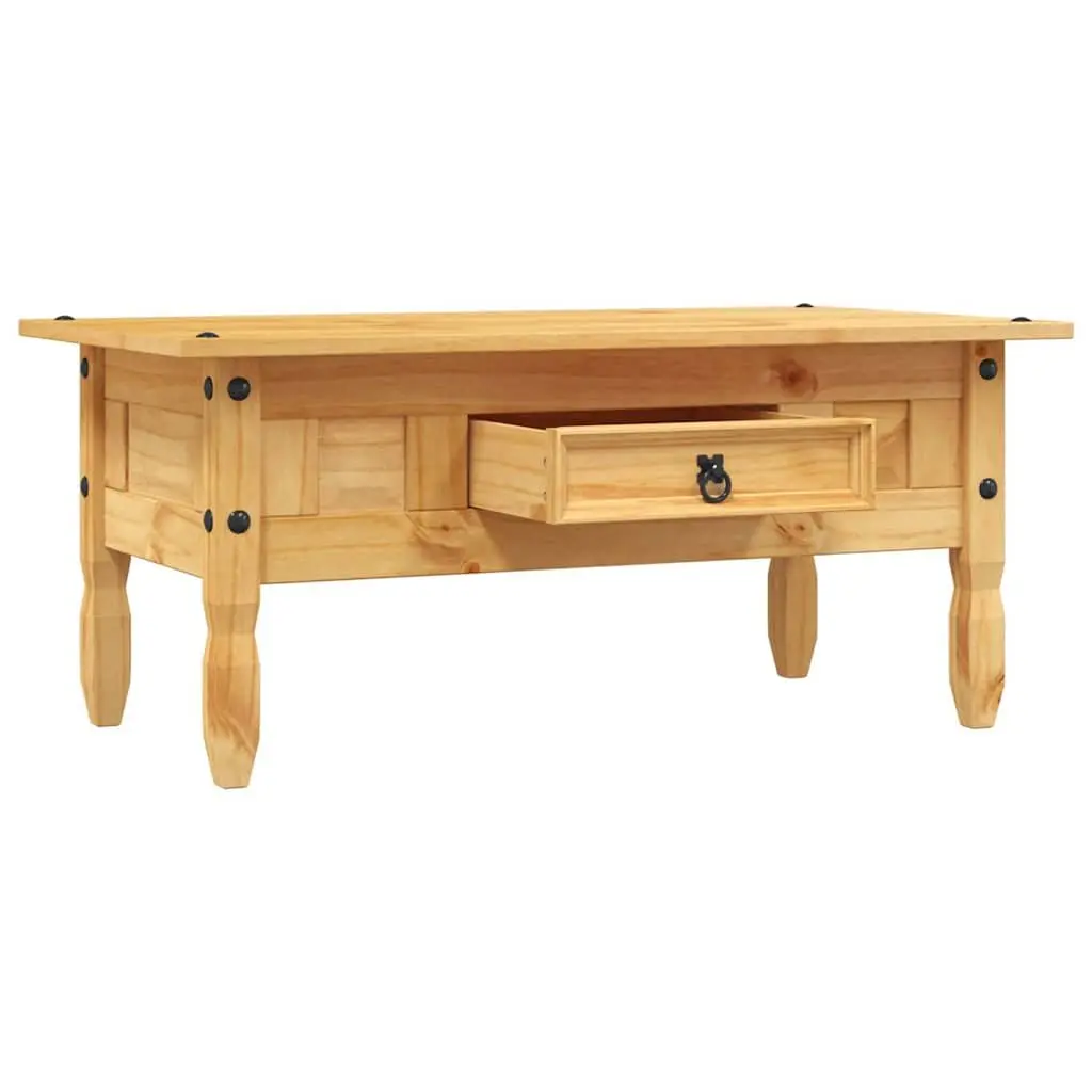Coffee Table Mexican Corona Style Solid Pine Brown Living Room Accent Furniture