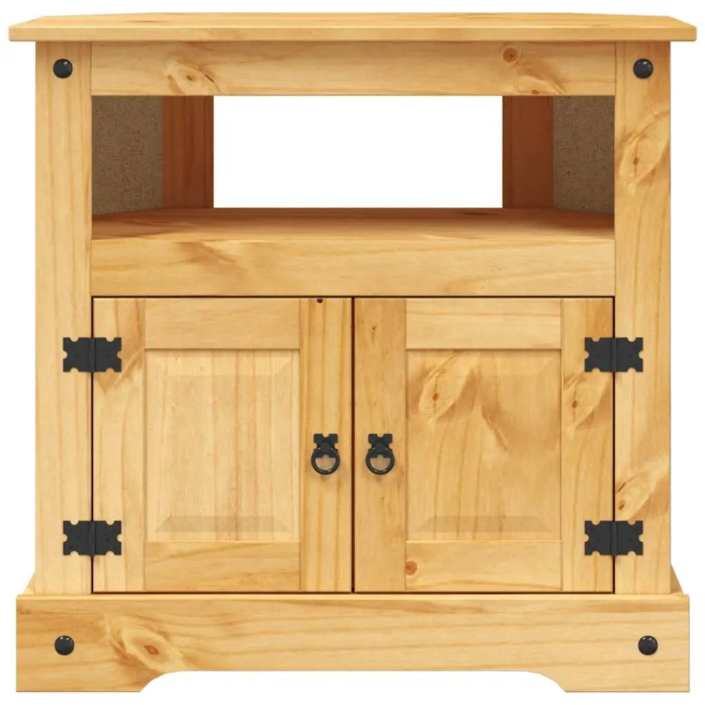 Console Table Side Cabinet Mexican Pine Corona Style Brown Wooden End Table