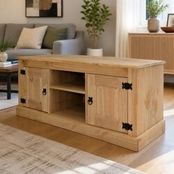 Brown Wooden TV Cabinet for Living Room Storage