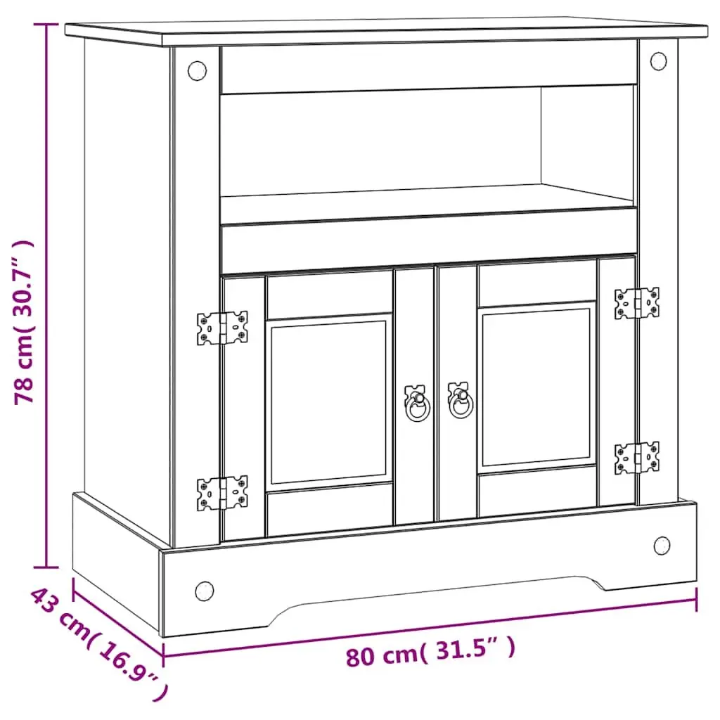 TV Cabinet Brown Rustic Living Room Entertainment Unit Storage Shelf