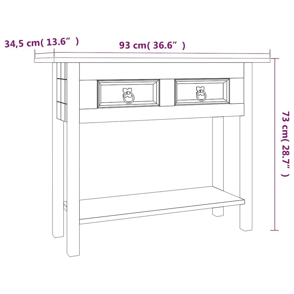 Rustic Mexican Console Table with Storage Drawers