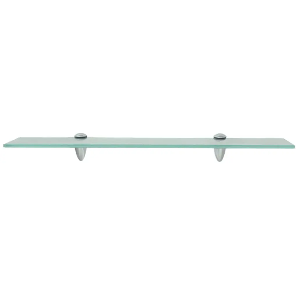 Floating Glass Wall Shelf Transparent 60x10cm Tempered Safety Glass with Zinc Alloy Brackets