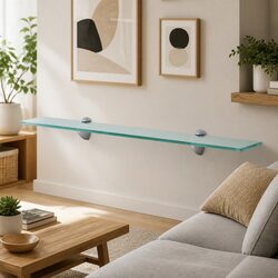 Modern Transparent Glass Wall Shelf 70x10 cm