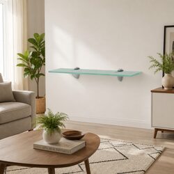 Transparent Glass Floating Wall Shelf 50x20cm