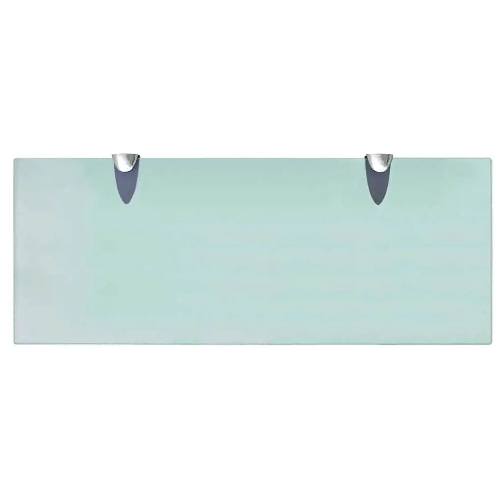 Floating Wall Shelf Transparent Glass 50x20cm Tempered Safety Glass with Zinc Alloy Brackets
