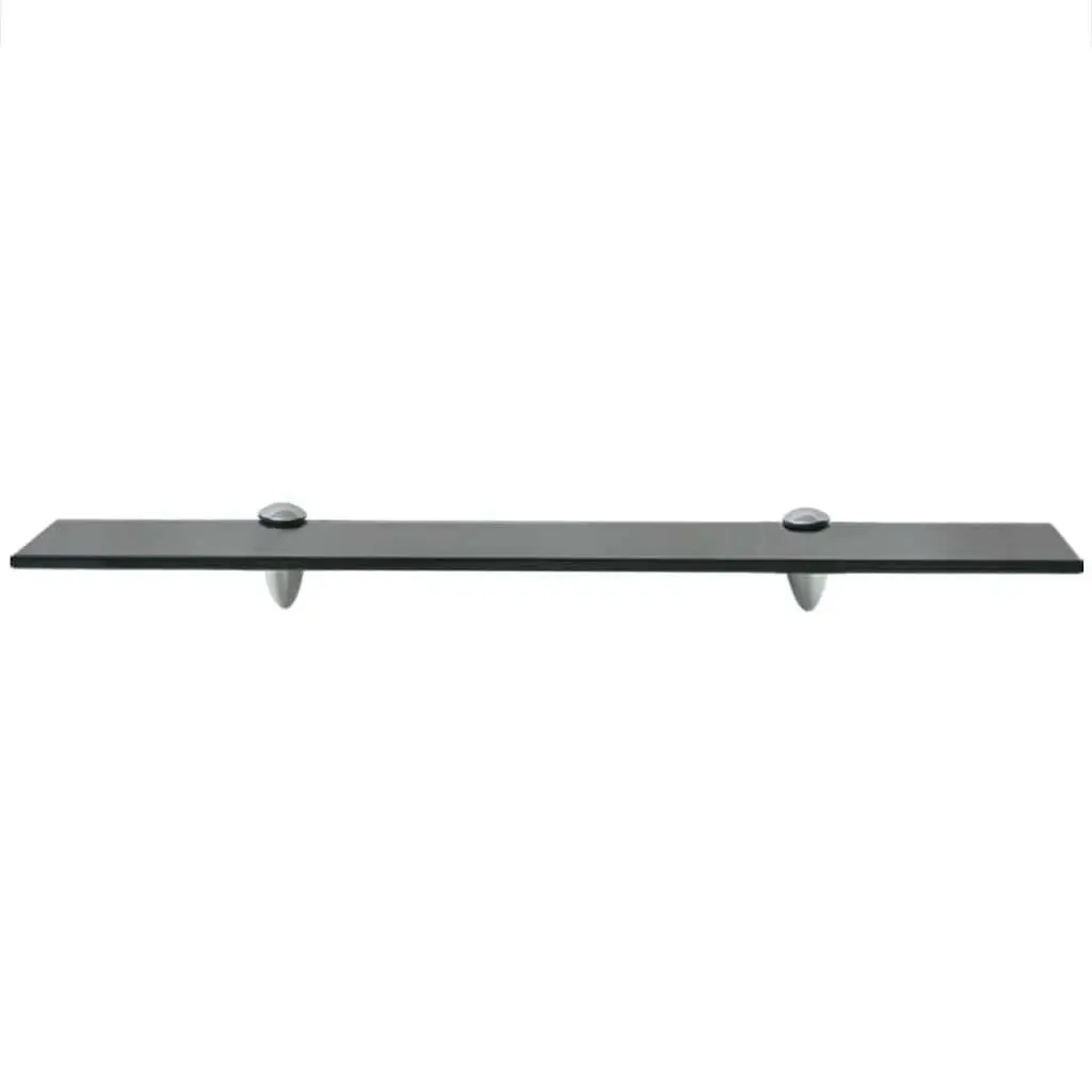 Floating Glass Wall Shelf Black 60x20 cm Tempered Safety Glass