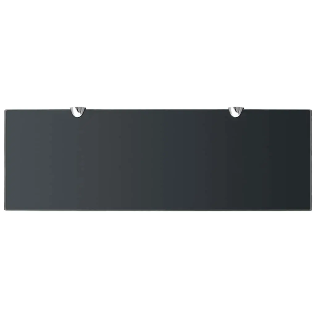 Floating Glass Wall Shelf Black 60x20 cm Tempered Safety Glass