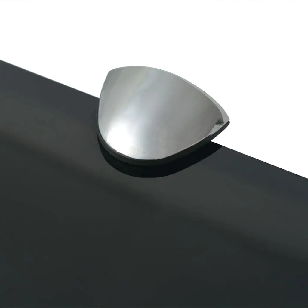 Floating Glass Wall Shelf Black 60x20 cm Tempered Safety Glass