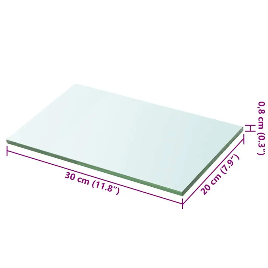 Glass Shelf Panel Clear 30x20 cm Transparent Wall Display Ledge Storage Floating Shelving