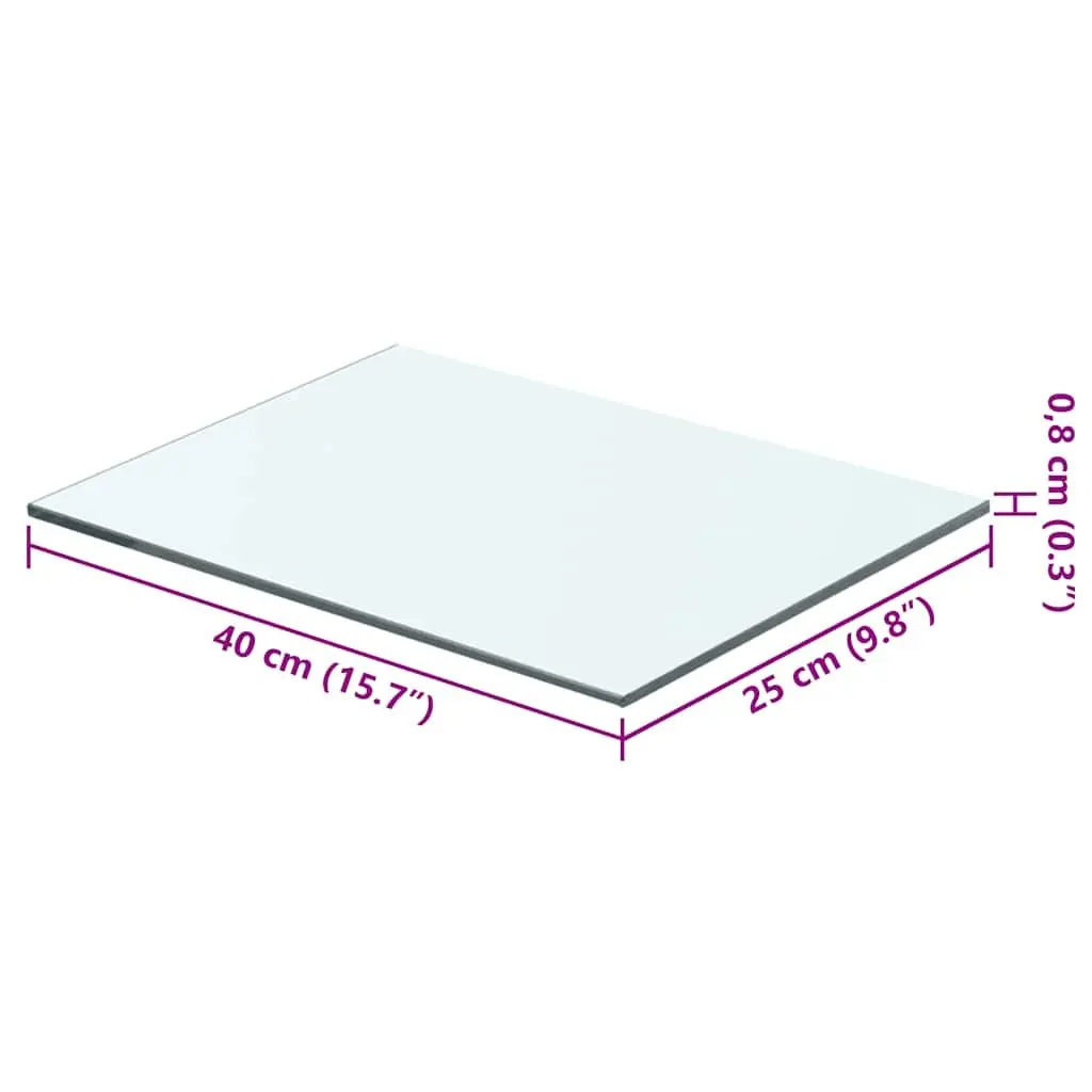 Glass Shelf Panel Transparent 40x25 cm Tempered Glass
