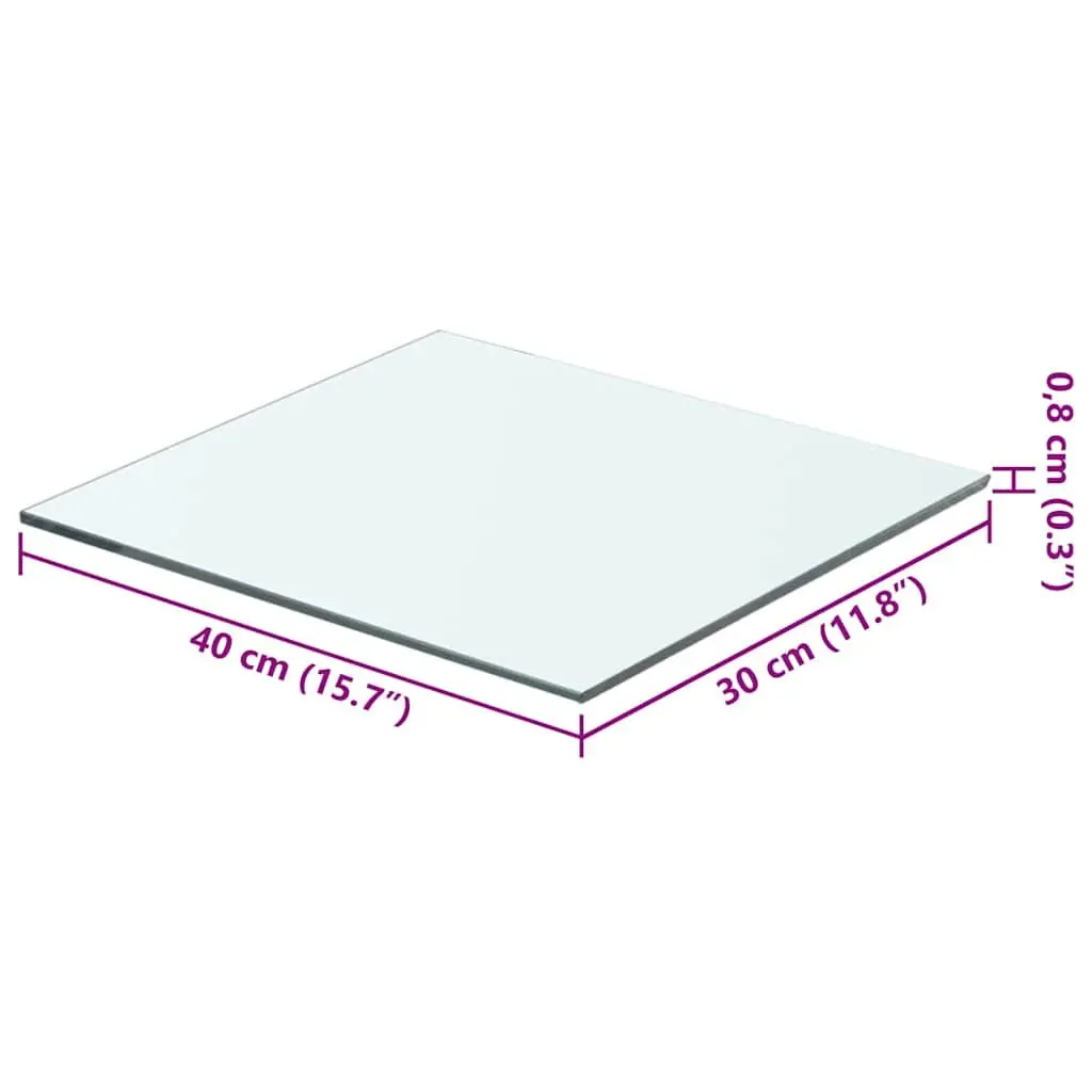 Glass Shelf Panel Clear 40x30cm Tempered Glass Wall Mount Display Shelving