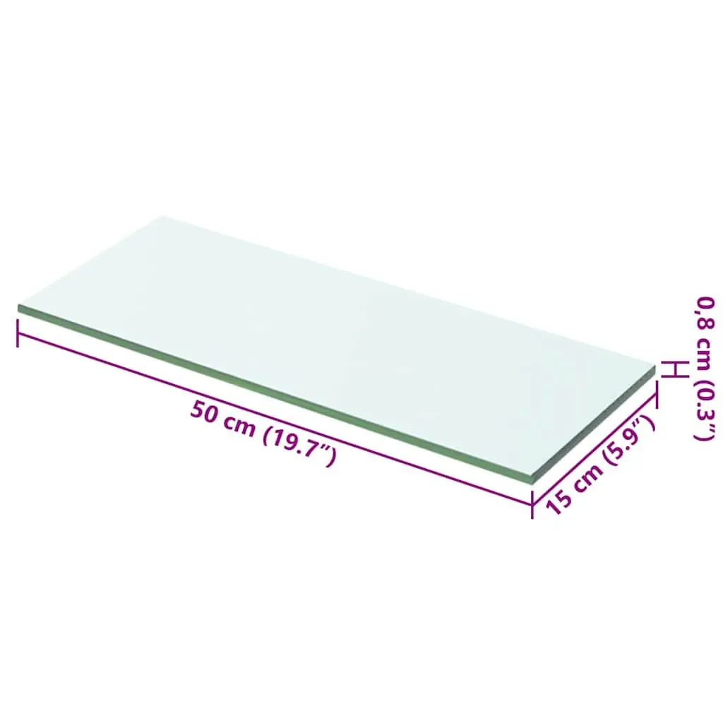 Glass Wall Shelf Panel Clear Transparent 50x15 cm Tempered Glass