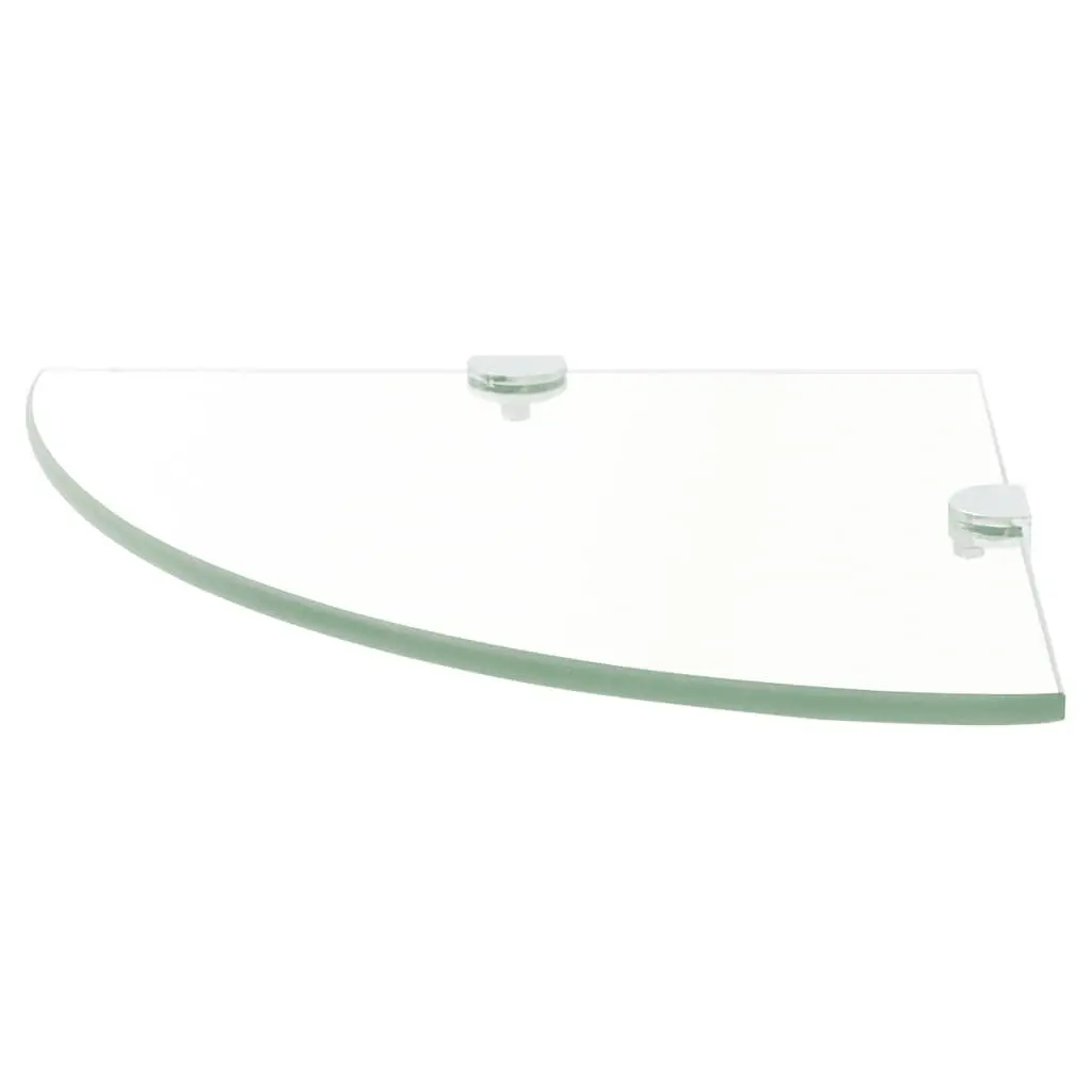 Corner Wall Shelf Clear Tempered Glass 35x35cm