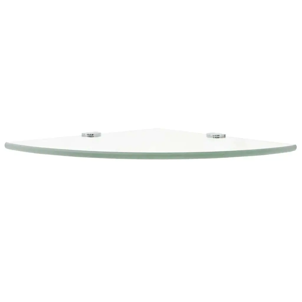 Corner Wall Shelf Clear Tempered Glass 35x35cm
