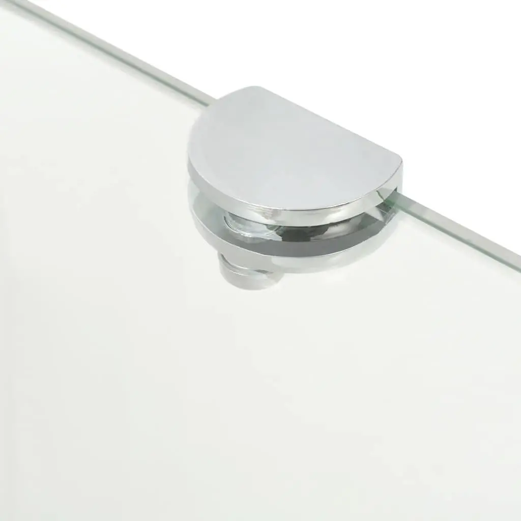 Corner Wall Shelf Clear Tempered Glass 35x35cm