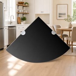 Black Glass Floating Corner Shelf for Every Space