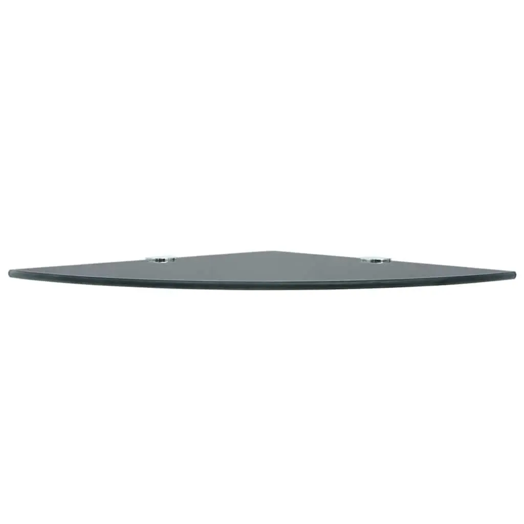 Corner Wall Shelf Black Glass Floating 25cm Tempered Safety Glass
