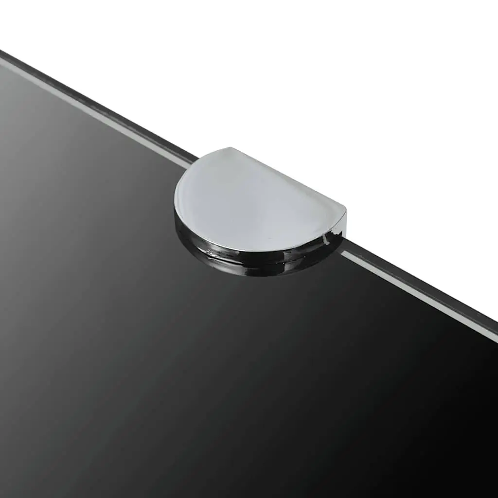 Corner Wall Shelf Black Glass Floating 25cm Tempered Safety Glass